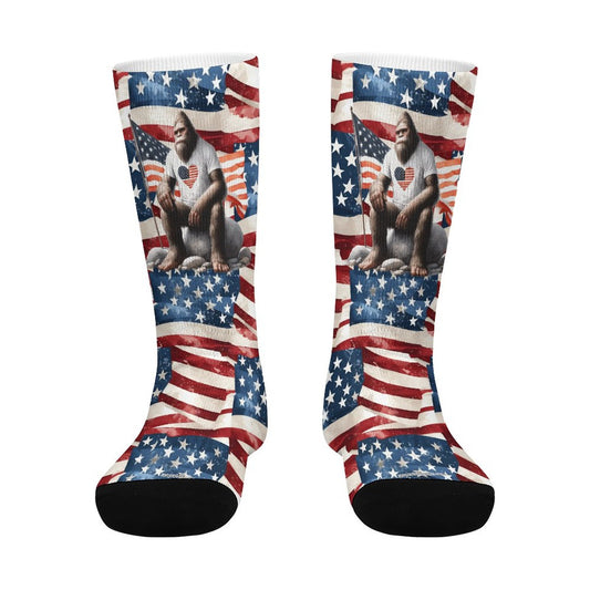 Patriot Bigfoot Sasquatch, Children’s Polyester Socks