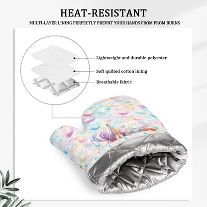 Set of 2 Silicone Heat Resistant Oven Mitts - Fairy
