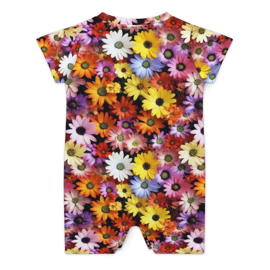 Bigfoot / Sasquatch Flowers, Faux Cotton Short Sleeve Baby Bodysuit Romper