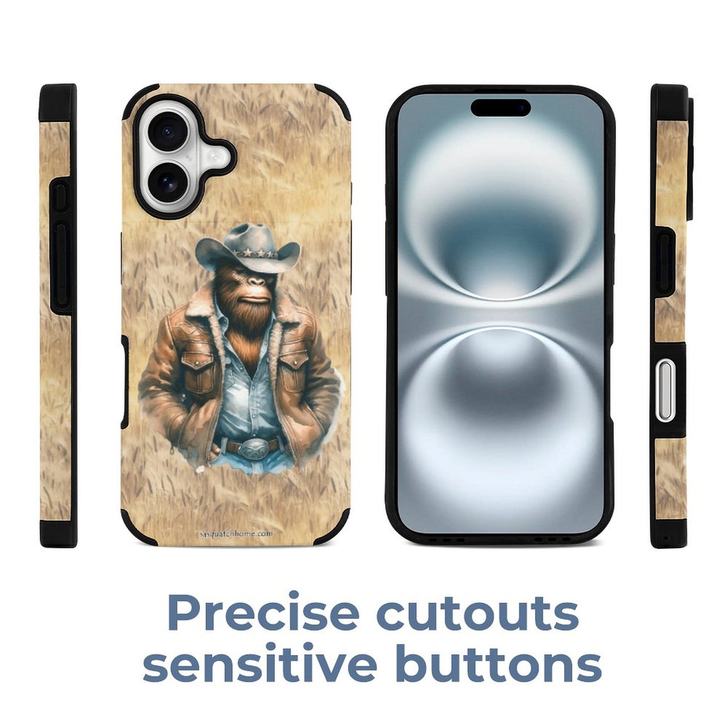 Bigfoot / Sasquatch Cowboy, Microfiber iPhone 16 Cases