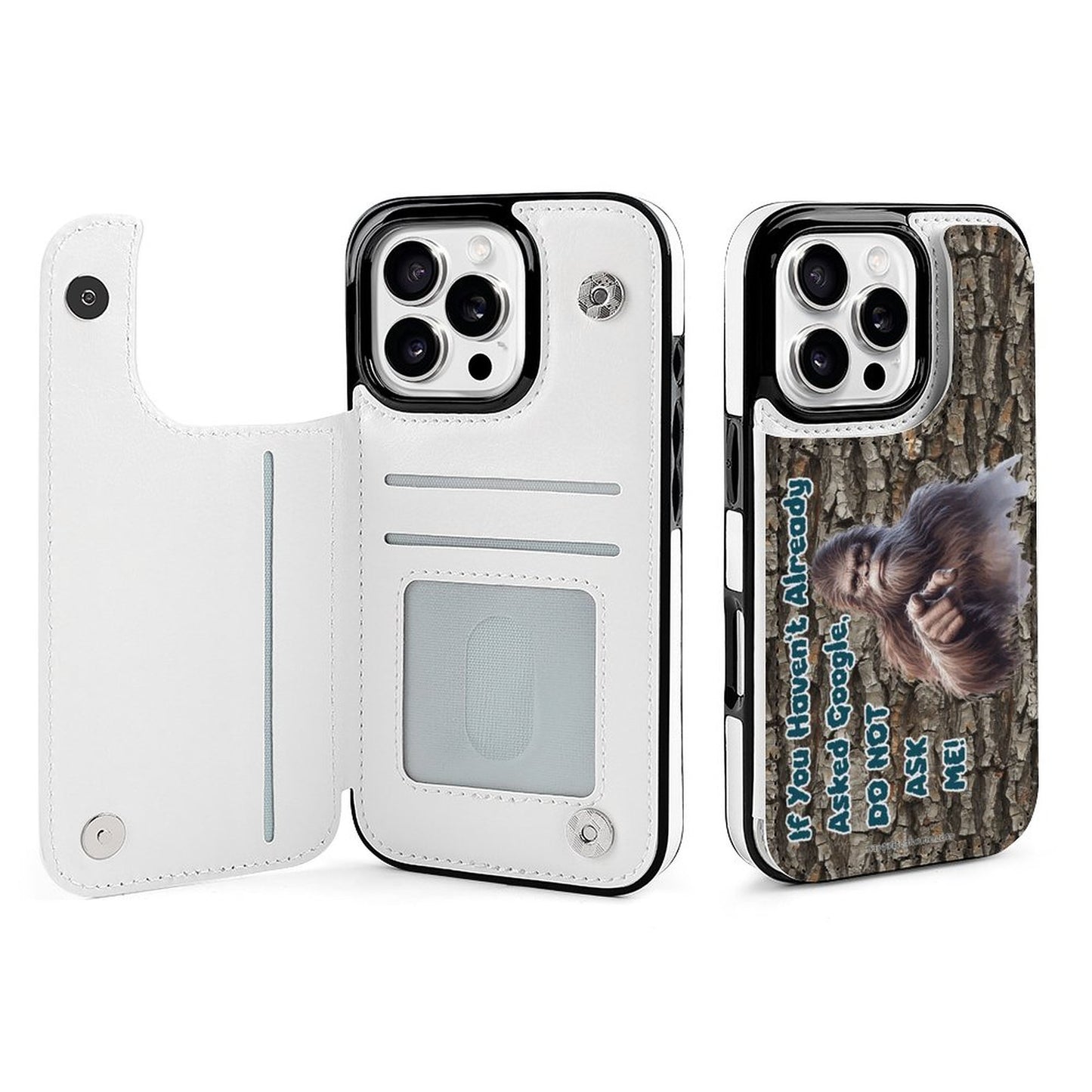 Sasquatch / Bigfoot "If you haven't already..", iPhone 16 Faux Leather Wallet Case