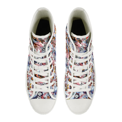 8 Patriot Designs, Women's High Top Canvas Shoes