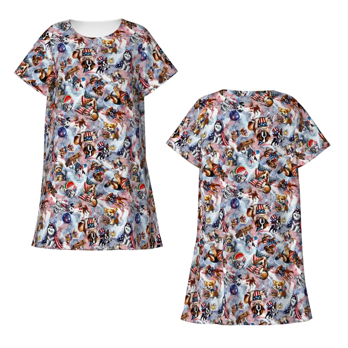 8 Patriot Designs Women’s Loose Fit Short Sleeve Night Gown