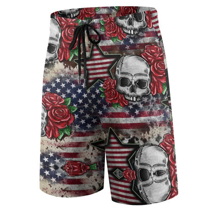 Skulls N Roses on Flags, Children’s Beach Pants, Swim Shorts