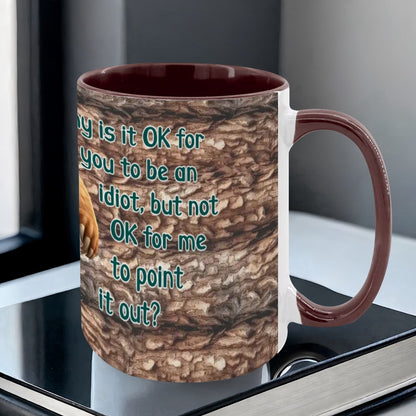 Sarcastic Sasquatch "Why is it..", Large 15 Ounce Colorful Mugs – Made In USA