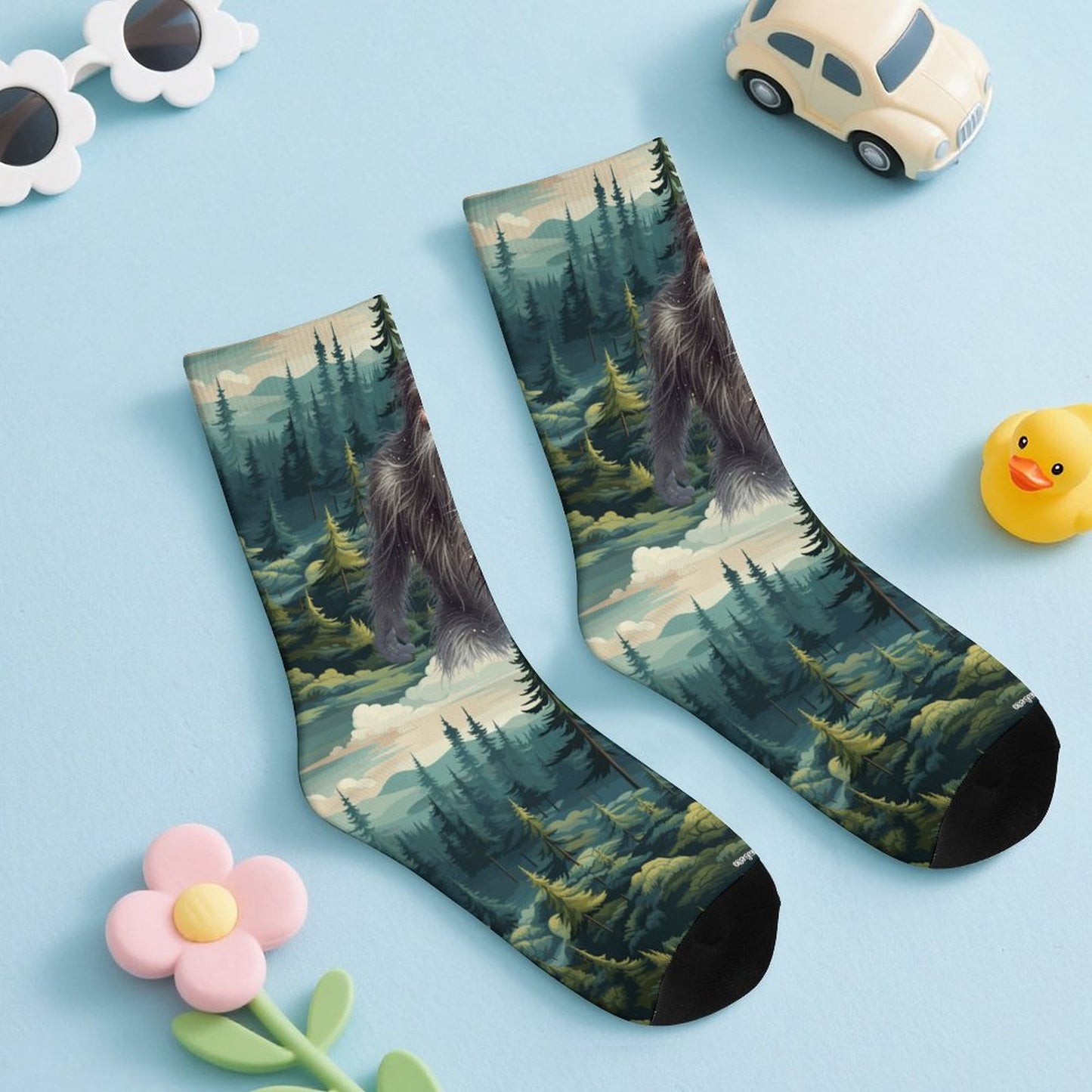 Bigfoot Sasquatch Blow Kiss, Children’s Polyester Socks