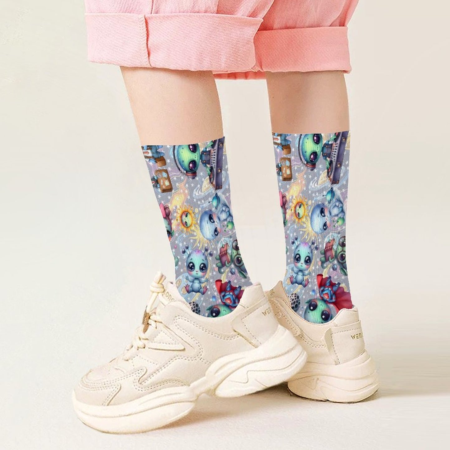 6 Alien Designs, Children’s Polyester Socks