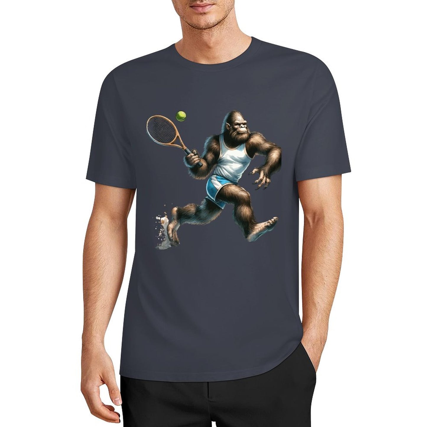 Bigfoot - Sasquatch Tennis Short Sleeve Cotton T-Shirt