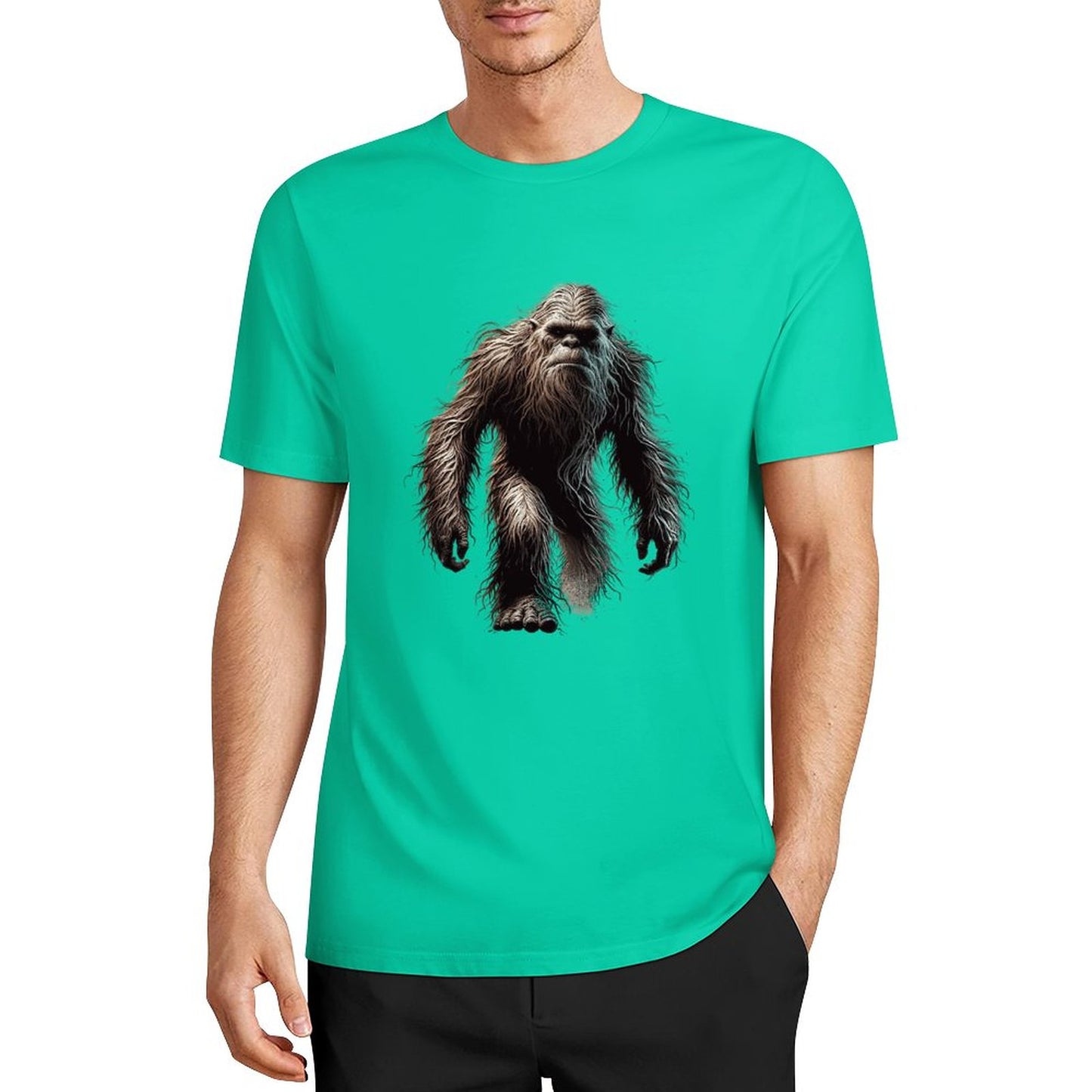 Bigfoot - Sasquatch Walking Short Sleeve Cotton T-Shirt