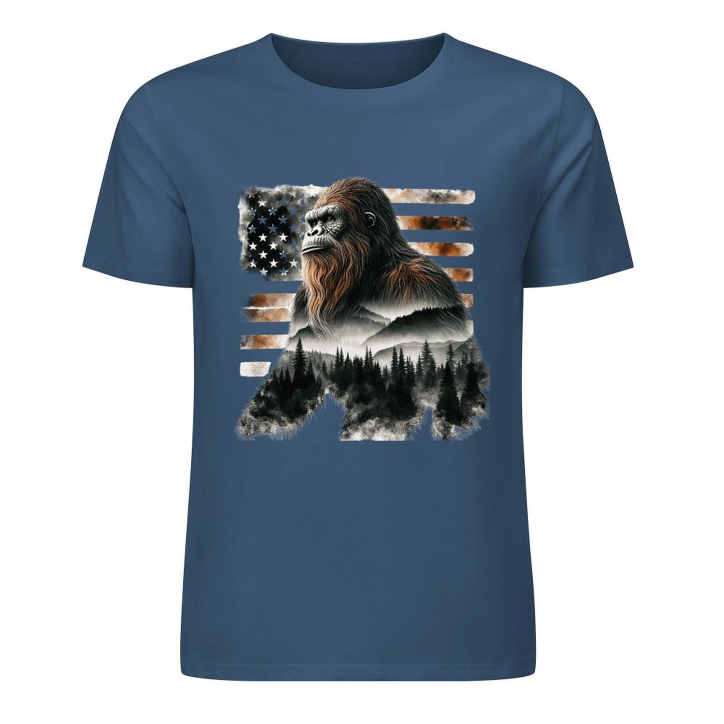 Bigfoot - Sasquatch Scenery Short Sleeve Cotton T-Shirt