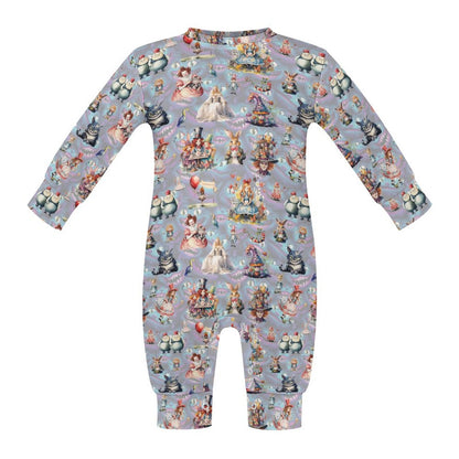 16 Misc Designs, Long Sleeve Baby / Toddler Romper, Faux Cotton