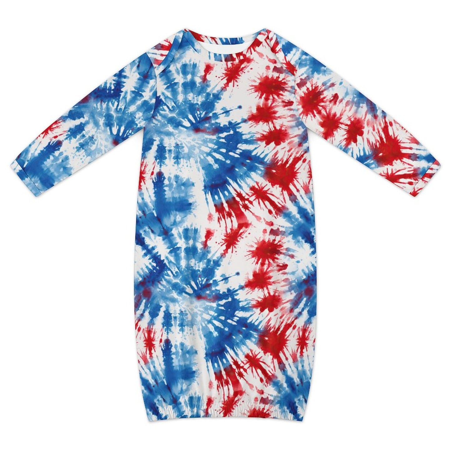 16 Tie Dye Designs, Baby Long Sleeve Faux Cotton Sleeper Gown