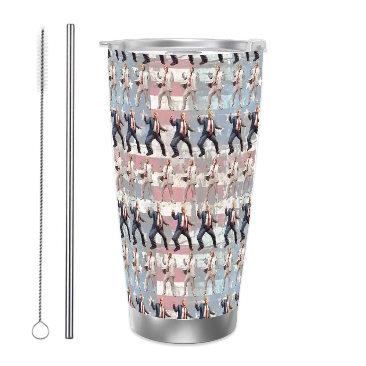 Donald Trump, MAGA Themed 20 oz Travel Coffee Mug w/ Straw & Brush Options