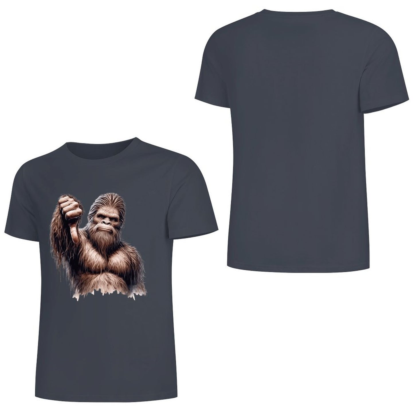 Bigfoot - Sasquatch Thumb Down Short Sleeve Cotton T-Shirt