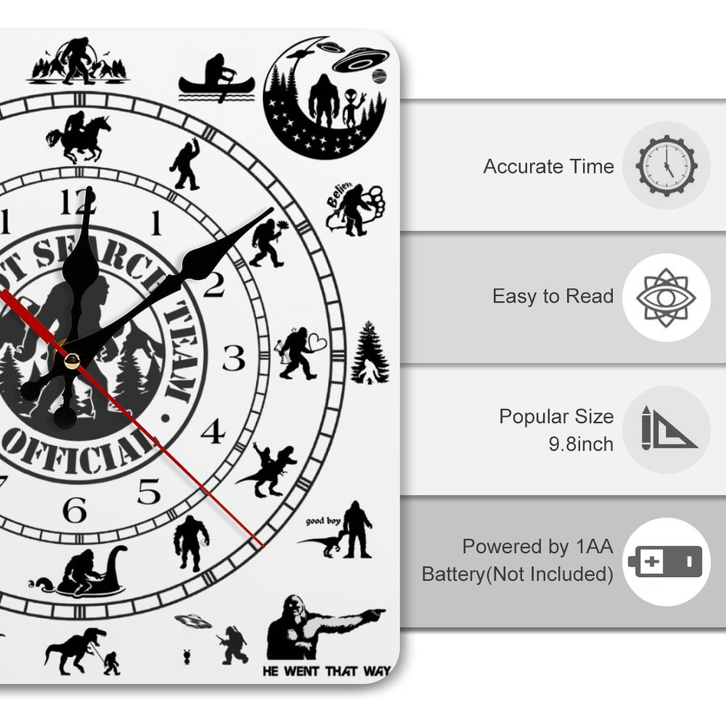 Sasquatch Bigfoot Square Wall Clock