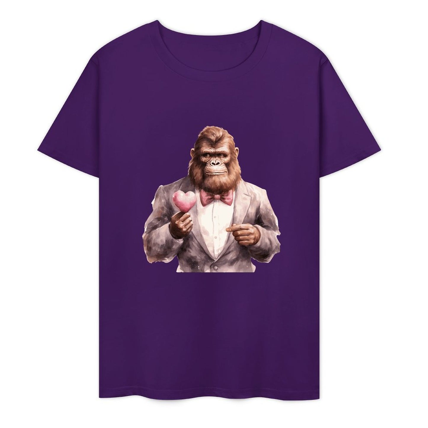 Bigfoot - Sasquatch Valentine Short Sleeve Cotton T-Shirt