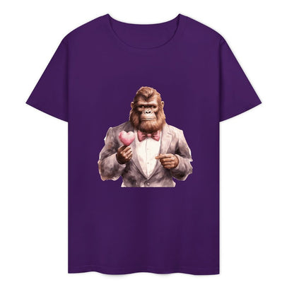 Bigfoot - Sasquatch Valentine Short Sleeve Cotton T-Shirt
