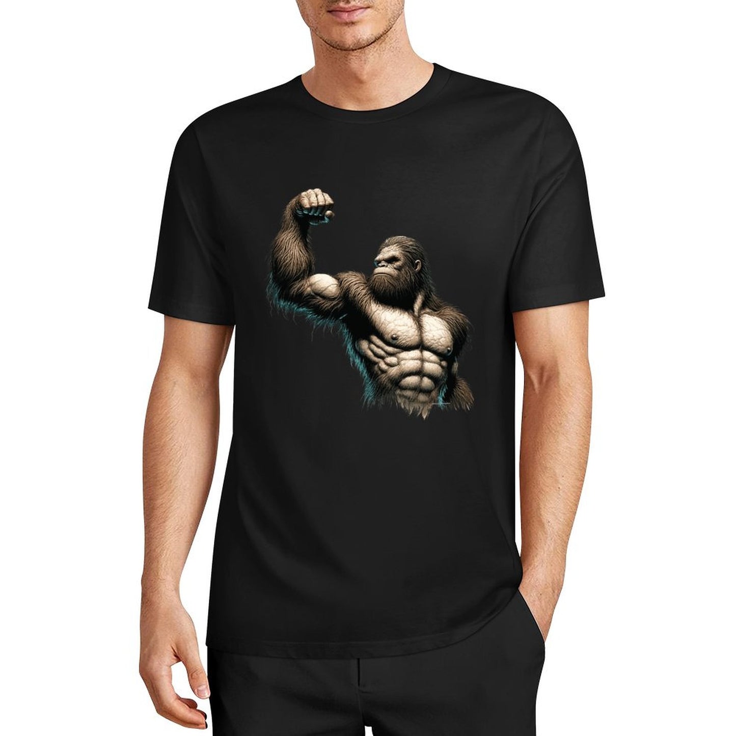 Bigfoot - Sasquatch Muscle Short Sleeve Cotton T-Shirt