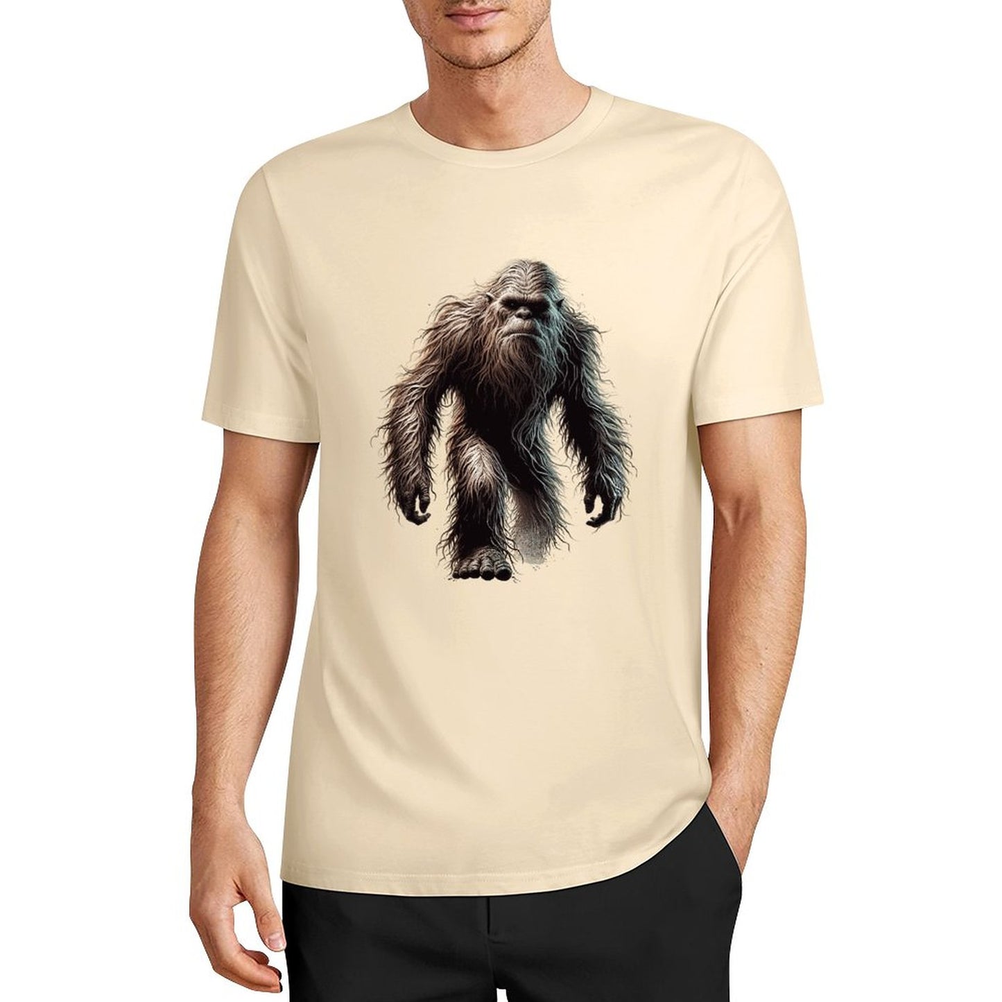 Bigfoot - Sasquatch Walking Short Sleeve Cotton T-Shirt