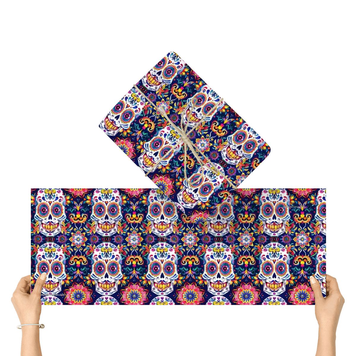 Day of the Dead Skulls, 3 Pack Gift Wrapping Paper Sheets