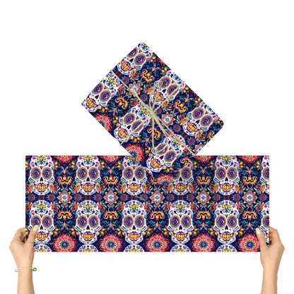 Day of the Dead Skulls, 3 Pack Gift Wrapping Paper Sheets