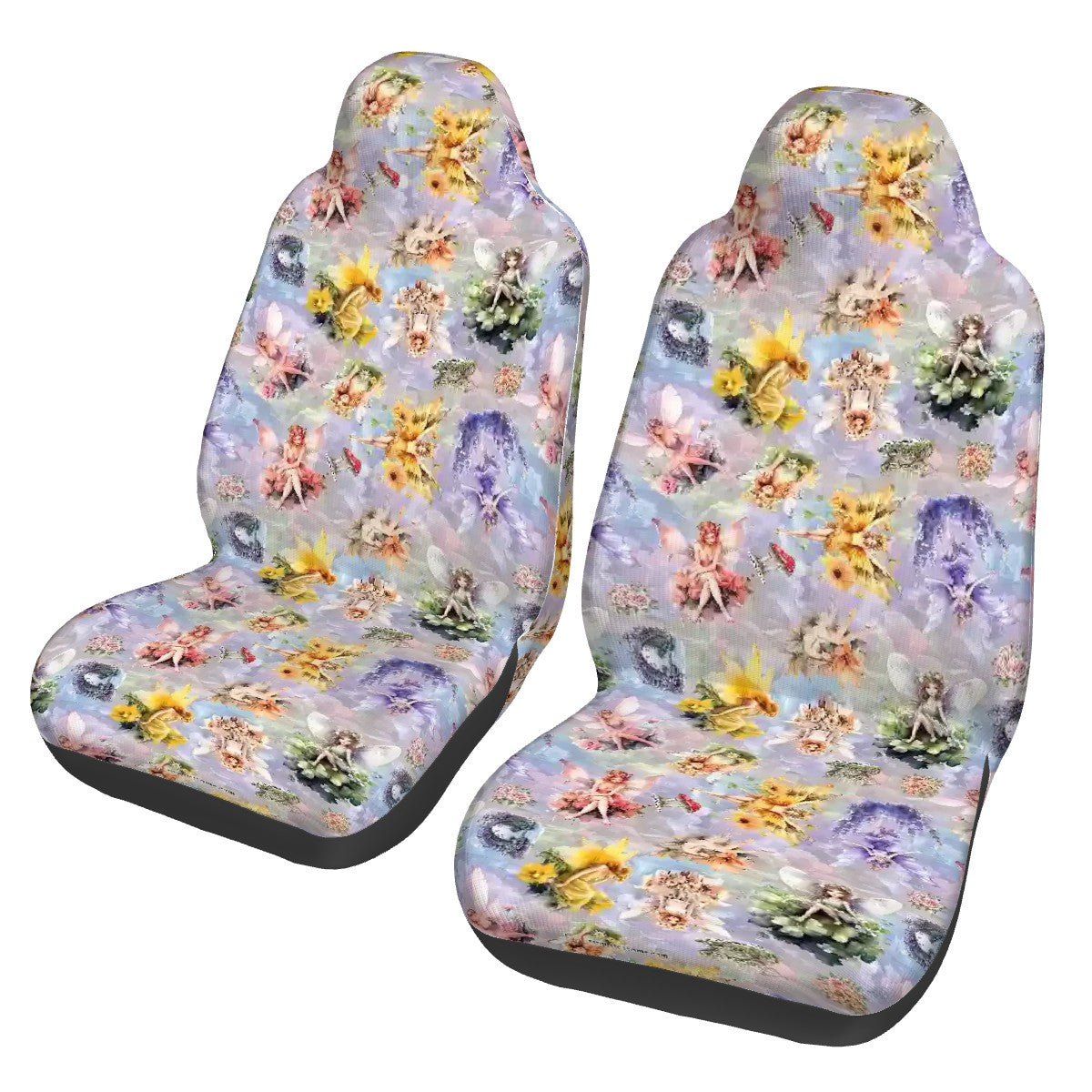 6 Fairy Designs, Set of 2 Front Auto Seat Cover