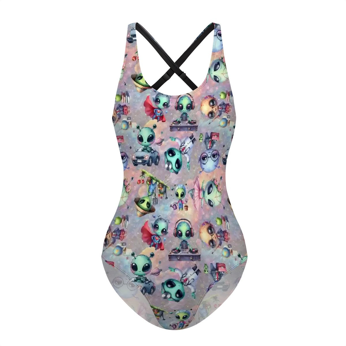 6 Awesome Alien Designs, Cross-Back One Piece Swimsuit