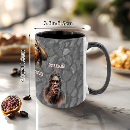 Sarcastic Sasquatch "See no evil..", Large 15 Ounce Colorful Mugs – Made In USA