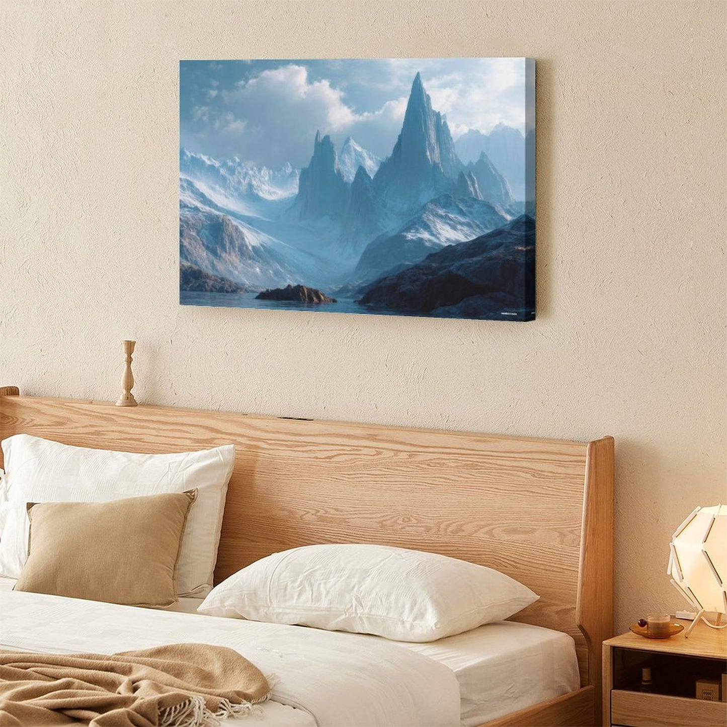 Grey Mountain View, Vintage Framed Canvas Art - 2 Sizes – Made in the USA