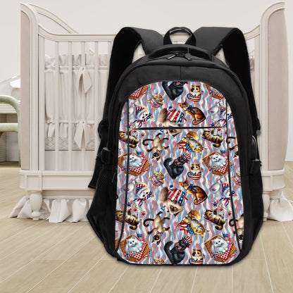 8 Patriot Designs, Large Capacity, Oxford Travel, Laptop Bag with USB Charger