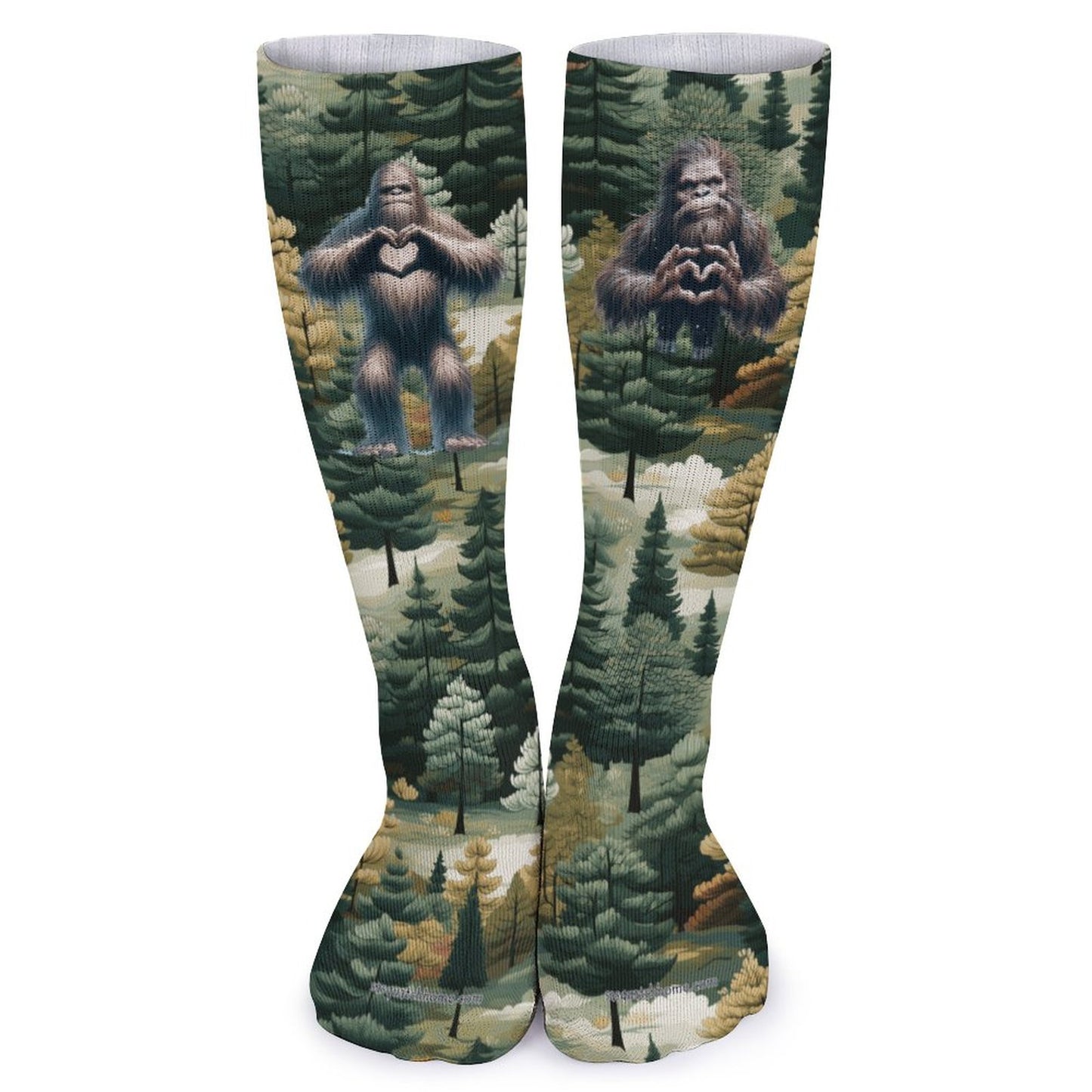 Bigfoot / Sasquatch LOVE, 15.5 Inch Tube Socks