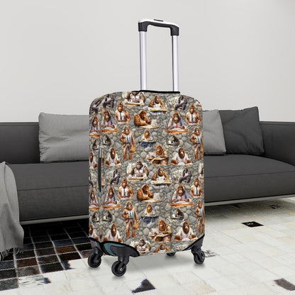 Scholar Sasquatch Bigfoot Polyester Luggage Cover / Protector (With Belt)