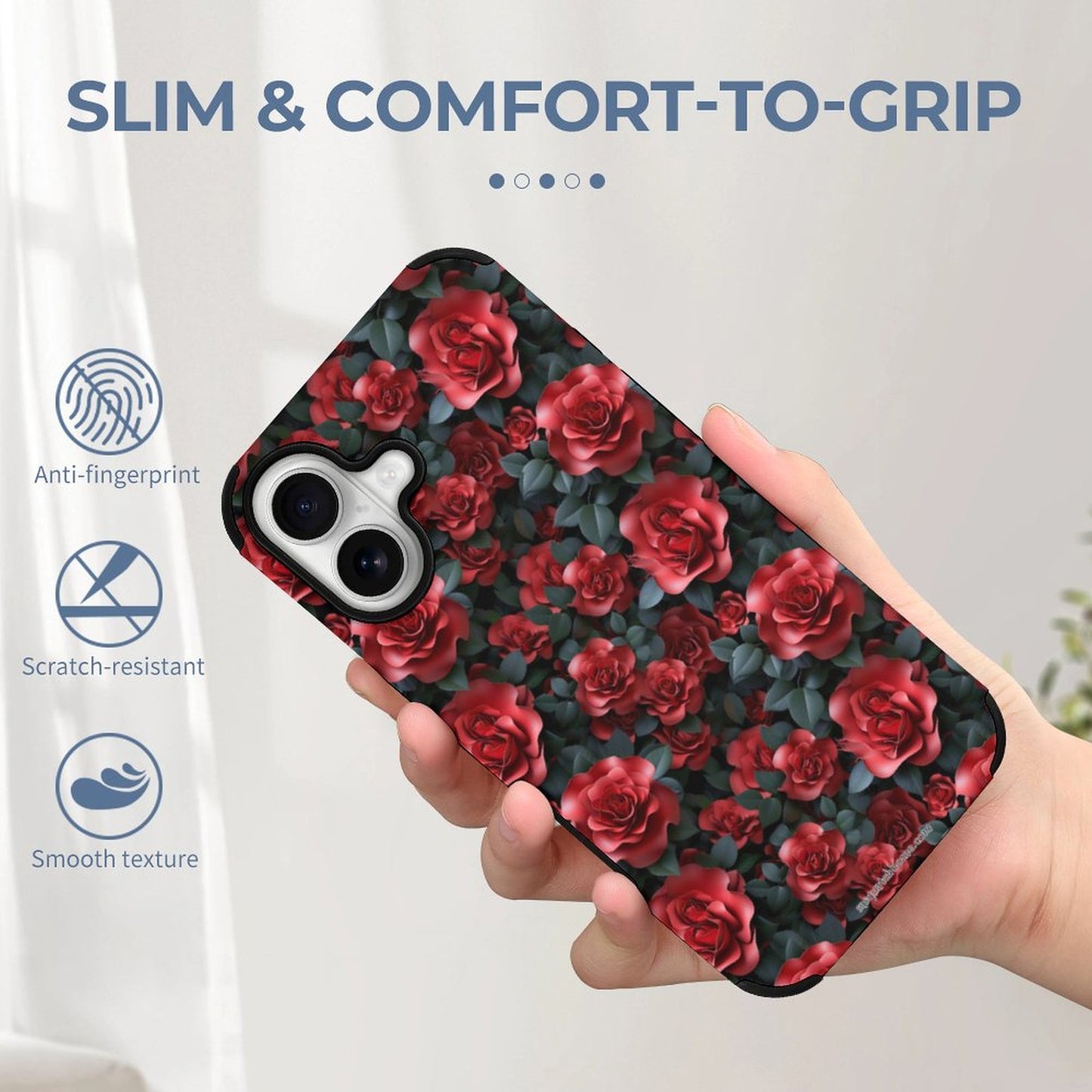 10 Flower Designs, Microfiber iPhone 16 Cases