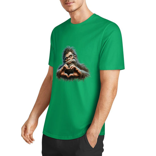 Bigfoot - Sasquatch Heart Hands Short Sleeve Cotton T-Shirt