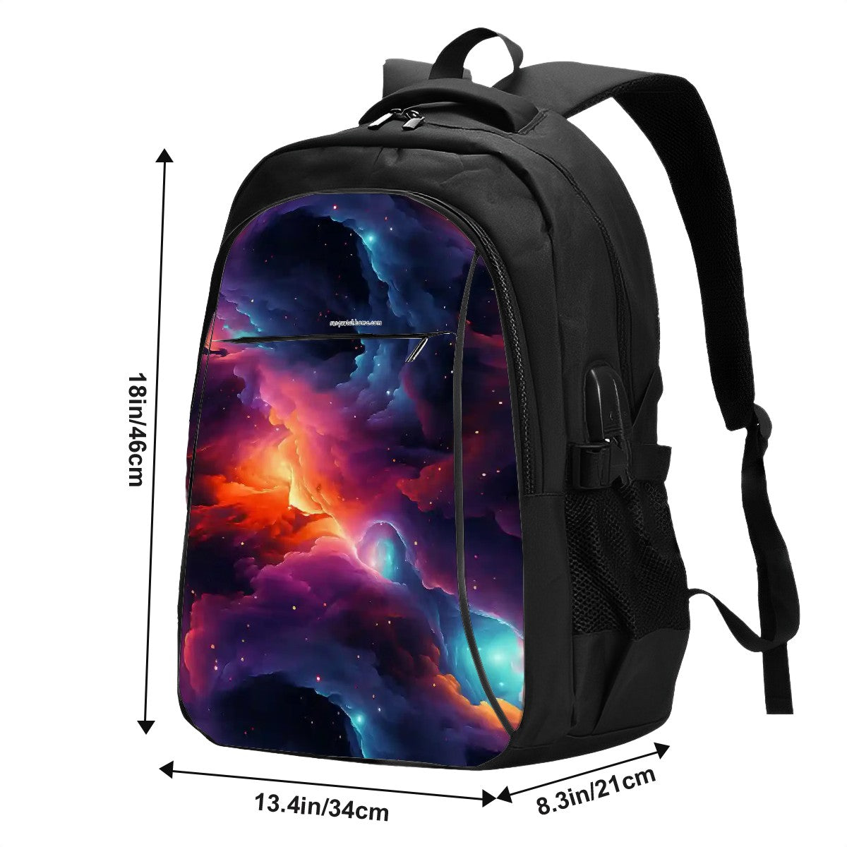 12 Galaxy / Outer Space Designs, Large Capacity, Oxford Travel, Laptop Bag with USB Charger
