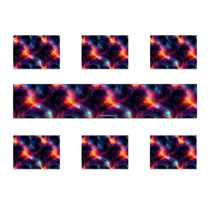 12 Galaxy / Outer Space Designs, Table Runner Placemat Set 7 Pieces