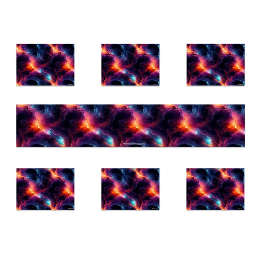 12 Galaxy / Outer Space Designs, Table Runner Placemat Set 7 Pieces