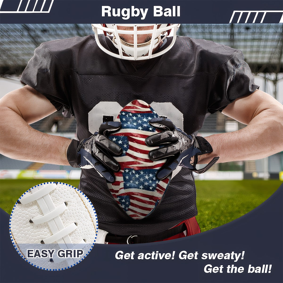 American Flag, Leather Rugby / Football