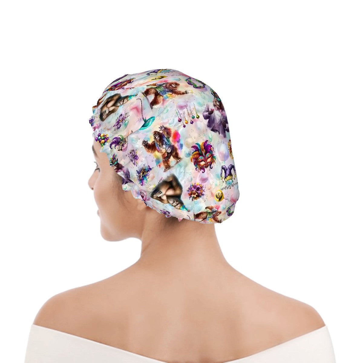 20 Bigfoot / Sasquatch Designs, Reusable Shower Cap