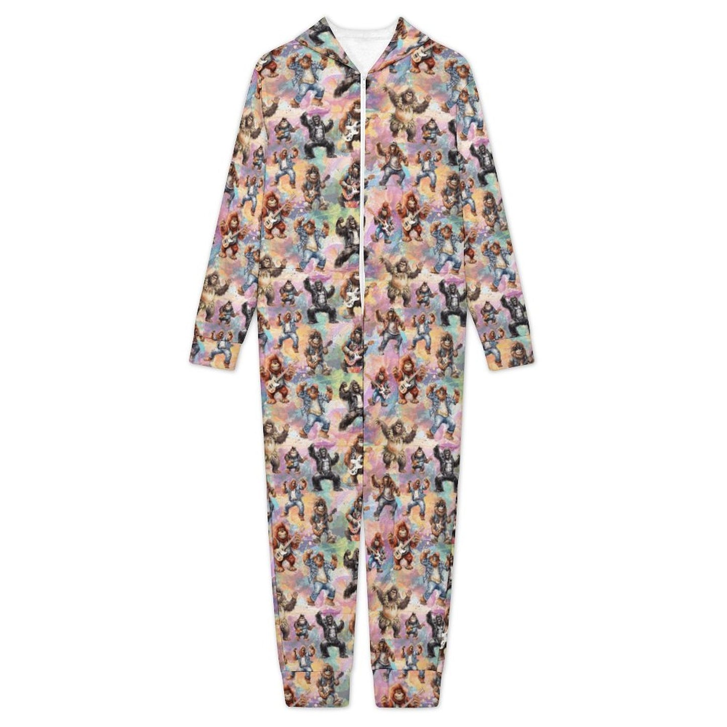 10 Sasquatch Designs, Youth Flannel Footless Zip up Pajama Jumpsuit