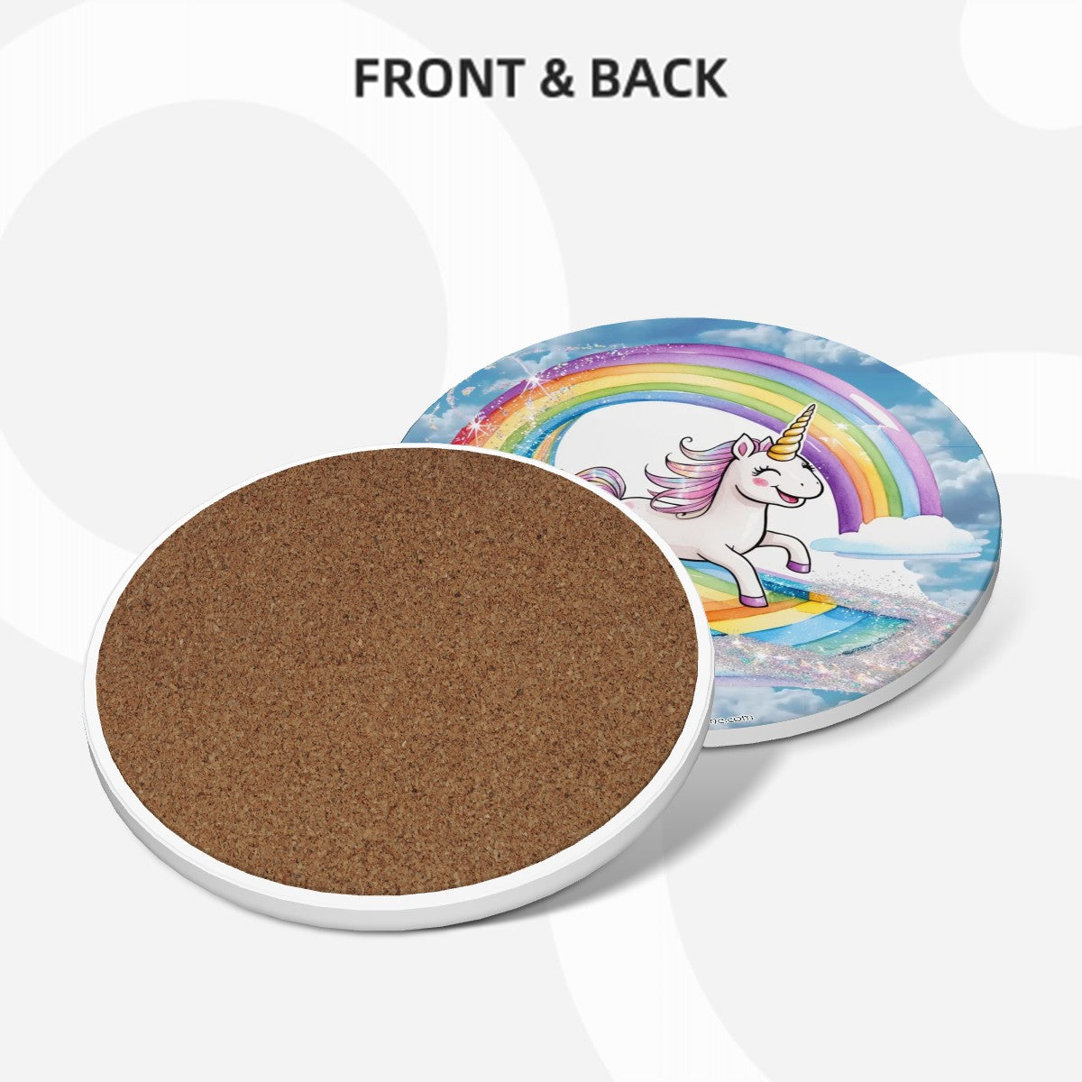 Unicorns Round Ceramic Coasters Set of 6