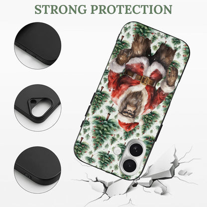 Santa Sasquatch, Bigfoot, iPhone 17 TPU Black Phone Case