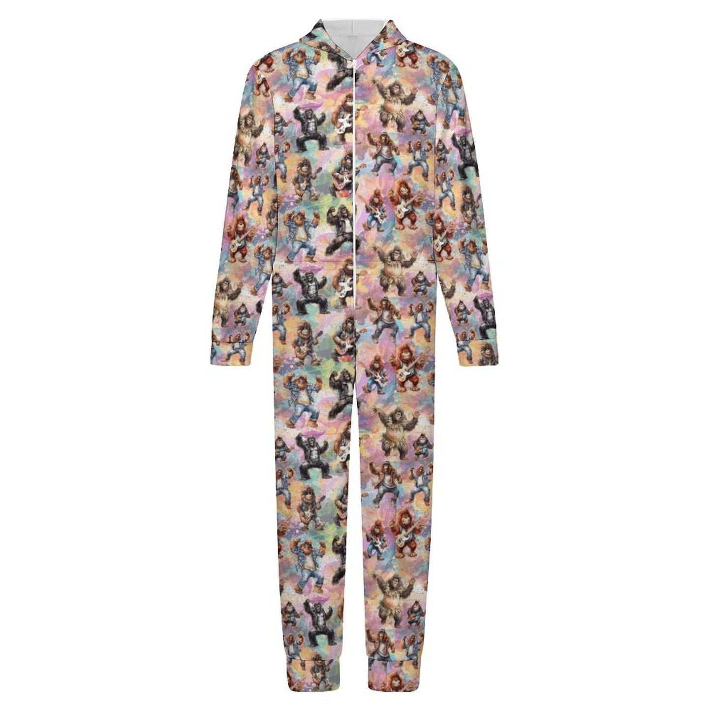 10 Sasquatch Designs, Youth Flannel Footless Zip up Pajama Jumpsuit