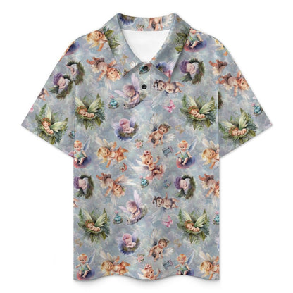 6 Fairy Design, Kids Button Down Polo Shirt