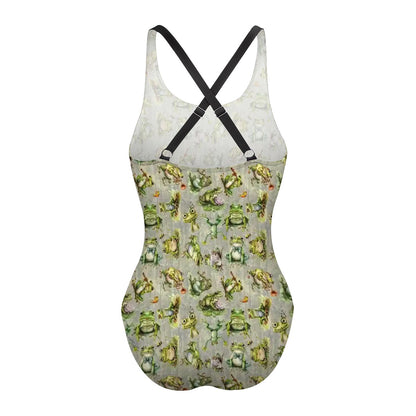 10 Animal Designs, Cross-Back One Piece Swimsuit