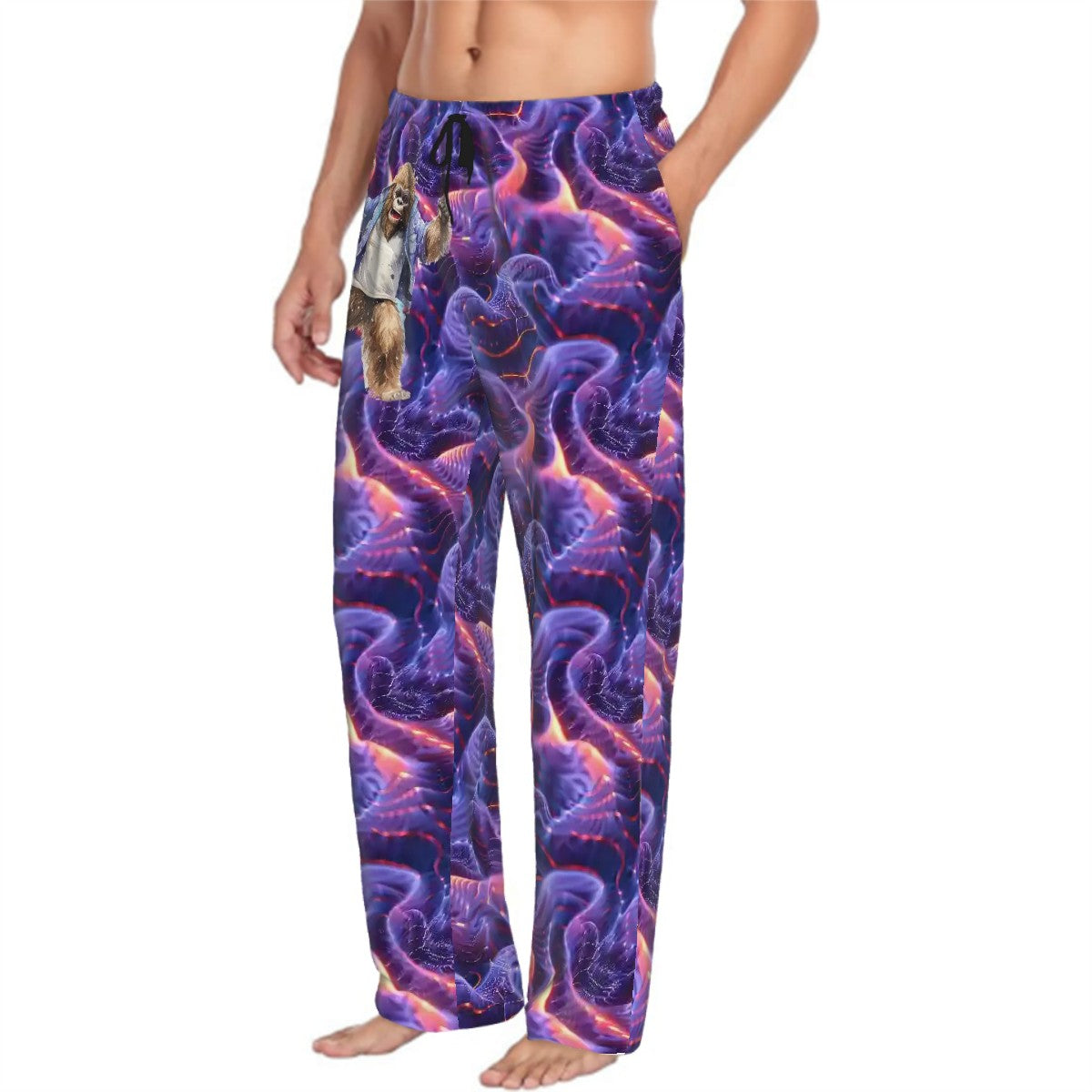 Dancing Bigfoot / Sasquatch, Men’s Polyester, Drawstring, Pajama Pants