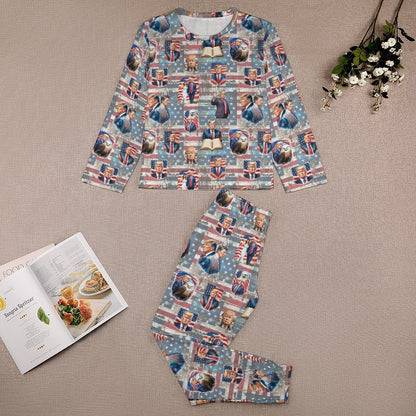 10 Trump Designs, Youth Flannel Footless Zip up Pajama Jumpsuit