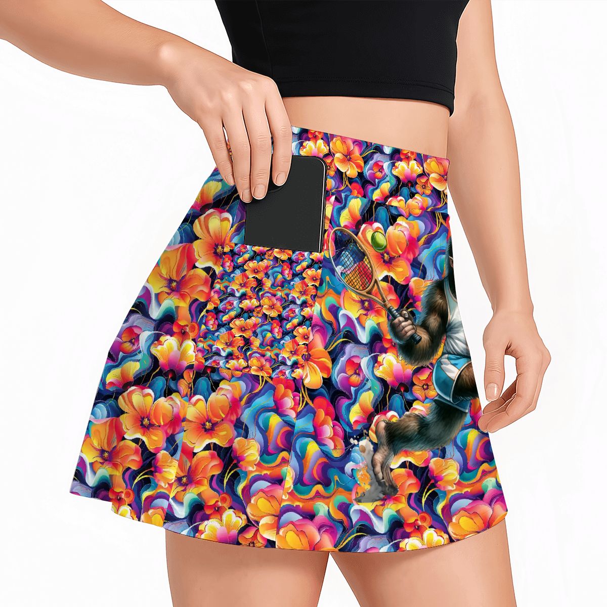 Bigfoot / Sasquatch Tennis, Women’s Milk Silk Sports Skorts with Pockets