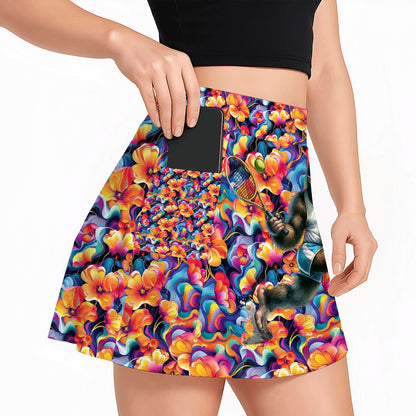 Bigfoot / Sasquatch Tennis, Women’s Milk Silk Sports Skorts with Pockets