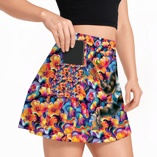 Bigfoot / Sasquatch Tennis, Women’s Milk Silk Sports Skorts with Pockets